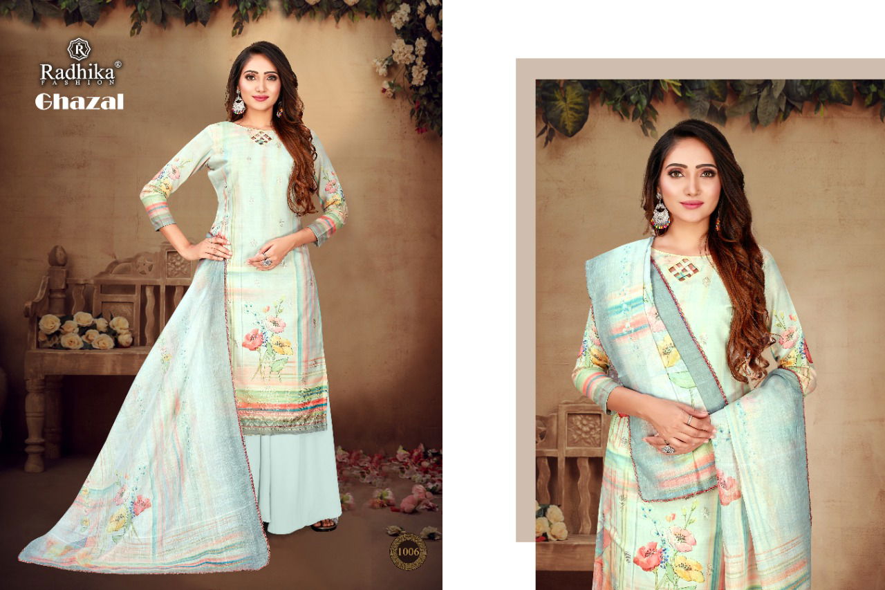 Radhika Azara Ghazal Printed Cotton Digital Print Designer Dress Material Collection